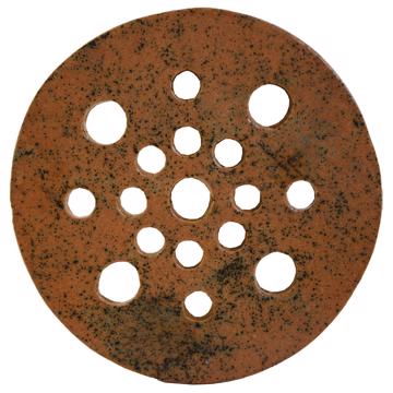 Disque pique-fleurs en faïence , orange, 17 cm de diam. [4]