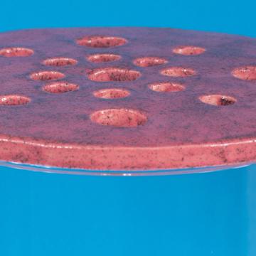 Flower pic disc in earthenware , antic pink, 17 cm diam. [2]