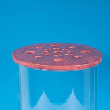 Flower pic disc in earthenware , antic pink, 17 cm diam. [1]