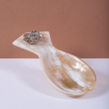 Tea Pod in Horn, silver, sakura [1]