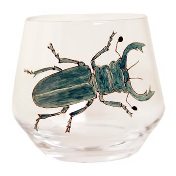 Verre Scarabée en Email sur Cristallin, bleu canard [3]