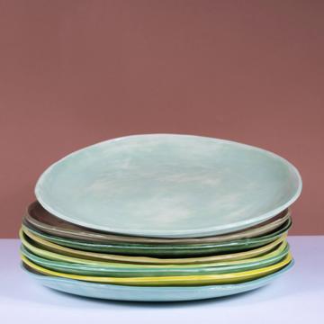 8 grandes assiettes Alagoa en faïence estampée