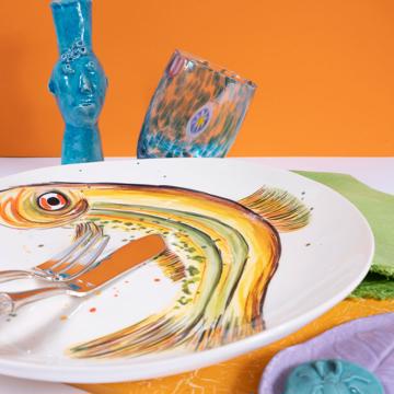 Tablescape with the Painted Fish plate