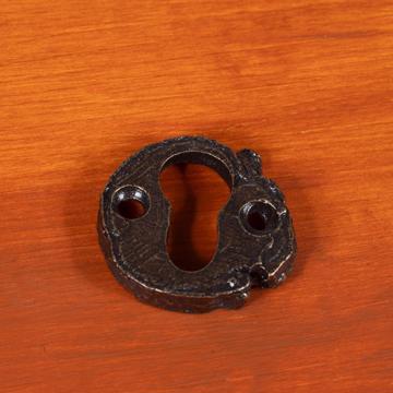Entrée de serrure en métal patiné, bronze, branche [1]