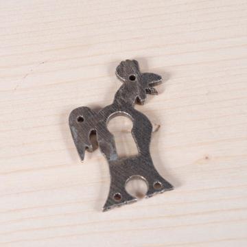 Entrées de serrure Coq et Poule en métal patiné, argent, coq [1]