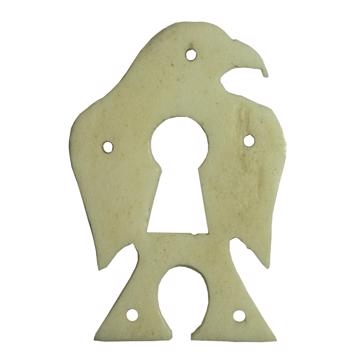 Entrée de serrure en os sculpté, blanc, aigle [3]