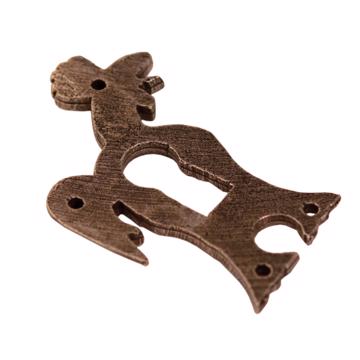 Entrées de serrure Coq et Poule en métal patiné, argent, coq [3]