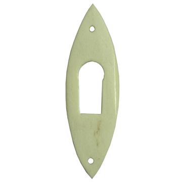 Entrée de serrure en os sculpté, blanc, oval [2]
