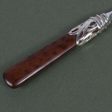 Fourchette à gâteau Saba en argent et bois, brun [2]