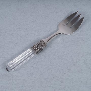 Fidélio oyster fork in silver plated and cristal