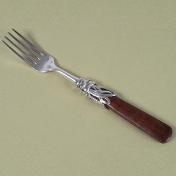 Saba cocktail fork in wood and silver