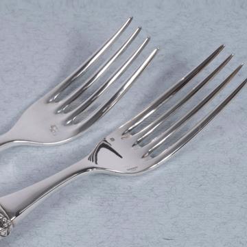 Fidélio fork in silver plated and cristal, transparent, table [4]