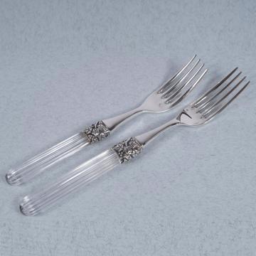 Fourchette Fidélio en cristal et métal argenté