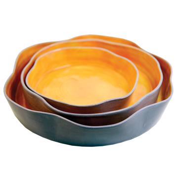 3 two-tone dishes in earthenware, lila [3]