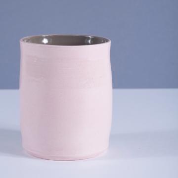 Alagoa Cup in turned earthenware, light pink [4]