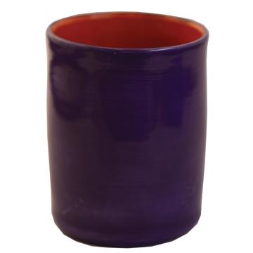 Alagoa Cup in turned earthenware, purple
