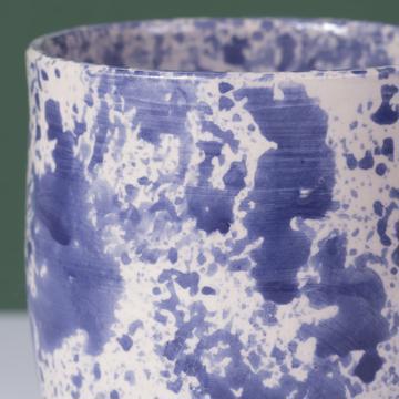 Sponge Cup in turned earthenware, dark blue [2]