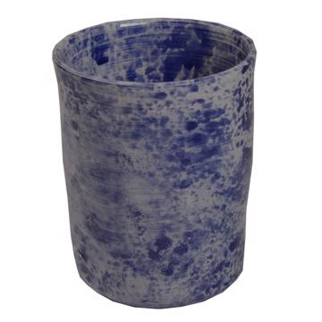Gobelet Sponge en faïence tournée, bleu foncé