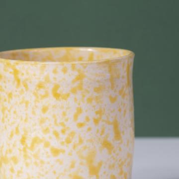 Sponge Cup in turned earthenware, yellow [2]