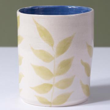 Leaves Cup in turned earthenware