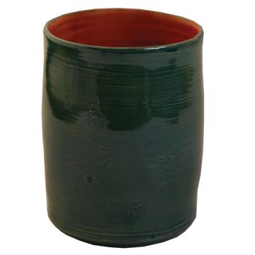 Alagoa Cup in turned earthenware, dark green