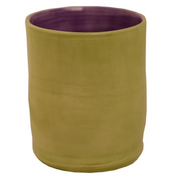 Alagoa Cup in turned earthenware, peridot green