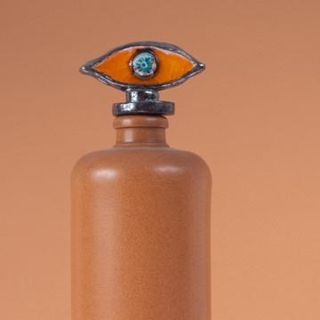 Bouteille Oeil en Faïence et Grès, orange vif, 1 l [5]