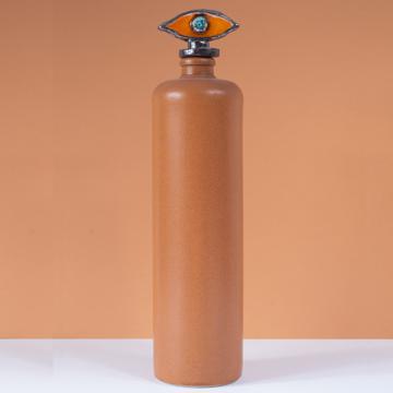Bouteille Oeil en Faïence et Grès, orange vif, 1 l [1]
