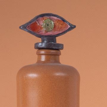 Bouteille Oeil en Faïence et Grès, vieux rose, 1 l [2]