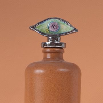 Bouteille Oeil en Faïence et Grès, vert clair, 1 l [5]