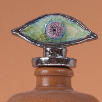 Bouteille Oeil en Faïence et Grès, vert clair, 1 l [2]