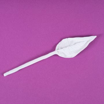 Leaf spoons in shaped porcelain, mint green, sharpe leaf [4]