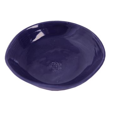 Frog Dish in earthenware, dark blue
