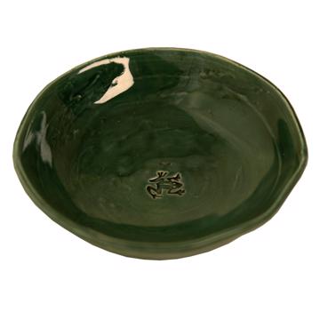 Frog Dish in earthenware, dark green