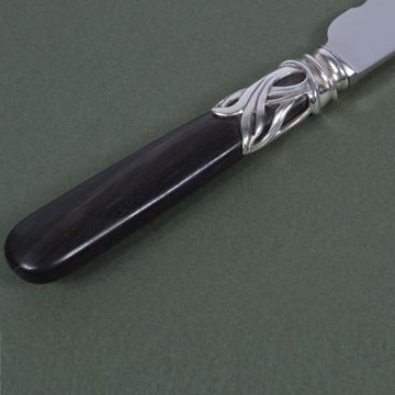 Couteau à pain Saba en argent et corne, noir [2]