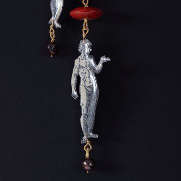 Lariat Adam et Ève en découpage et perles, noir [3]
