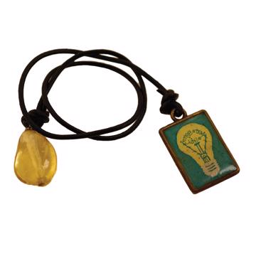 Book Mark in resin and leather, multicolor, bulb [3]
