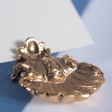 Porte carte Coquille en métal argenté ou doré, or [4]