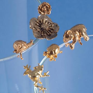 6 gold or silver Glass Markers, gold, garden set [2]