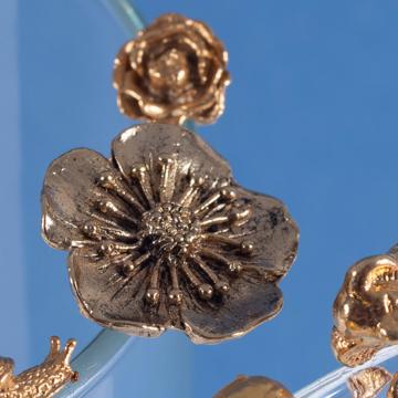 6 gold or silver Glass Markers, gold, garden set [3]