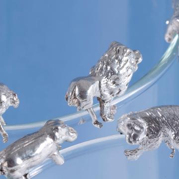 6 Marques verre en métal argenté ou doré, argent, série safari [4]