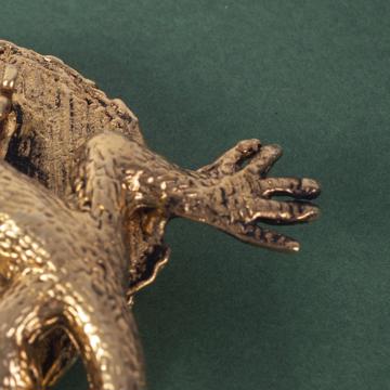 Porte carte Lézard en métal argenté ou doré, or [4]