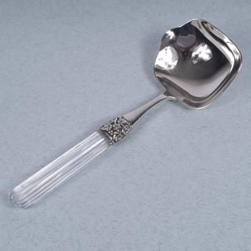 Fidélio cream ladle in silver plated and cristal