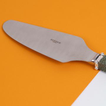 Pelle à tarte Galuchat en cuir véritable, vert foncé [2]