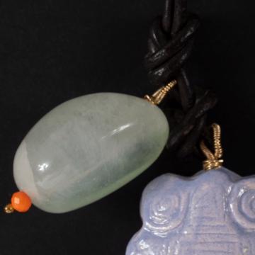 Pendentif Cigale en faïence et cuir, lila [4]
