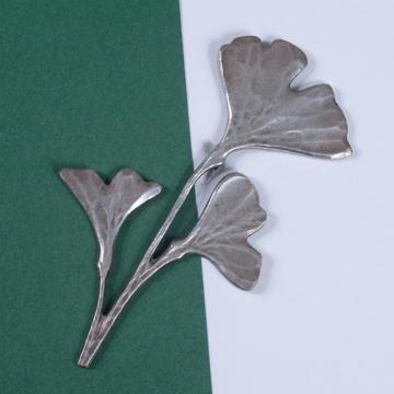 Large Ginkgo Pin's in gold or silver plated on Copper 