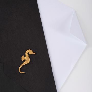 Pin's Hippocampe en cuivre argenté ou doré, or mat [1]
