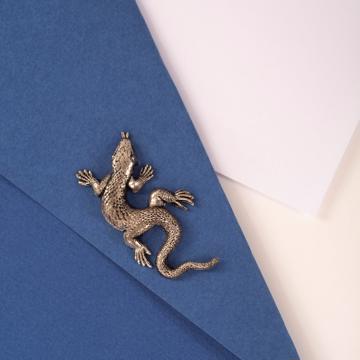 Large Lizard Pin's in gold or silver plated on Copper 