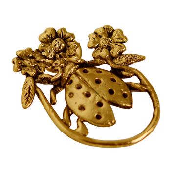 Pin's porte lunettes Coccinelle en métal argenté ou doré, or