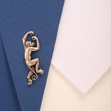 Monkey Pin's silver or gold plated on Copper 